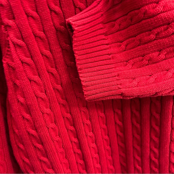 Lauren Ralph Lauren Red Cable Knit Sweater - Picture 4 of 8